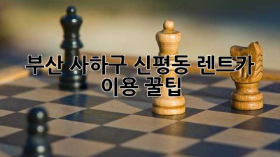 부산 사하구 신평동 렌트카 이용 꿀팁!🚗💨